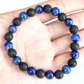 Bracelet en Lapis Lazuli et Pierre de Lave | Lithothérapie Stéphanie